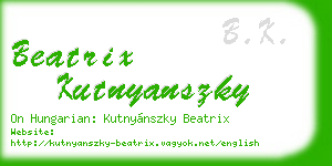 beatrix kutnyanszky business card