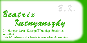 beatrix kutnyanszky business card